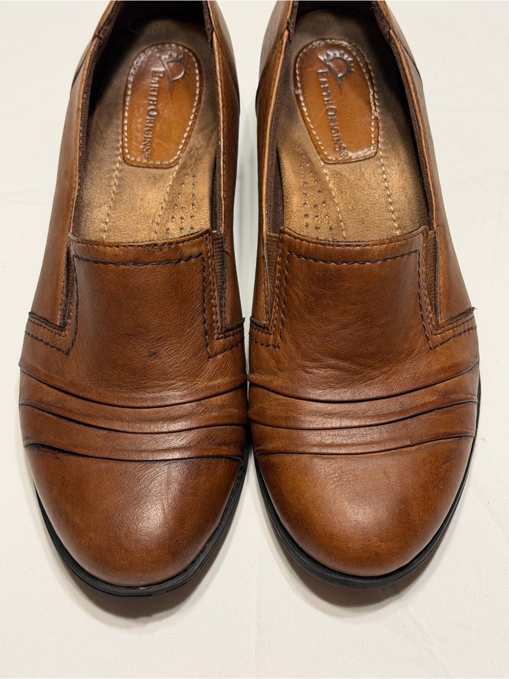Earth Origins Women’s Cognac Brown Leather Slip-On size 9